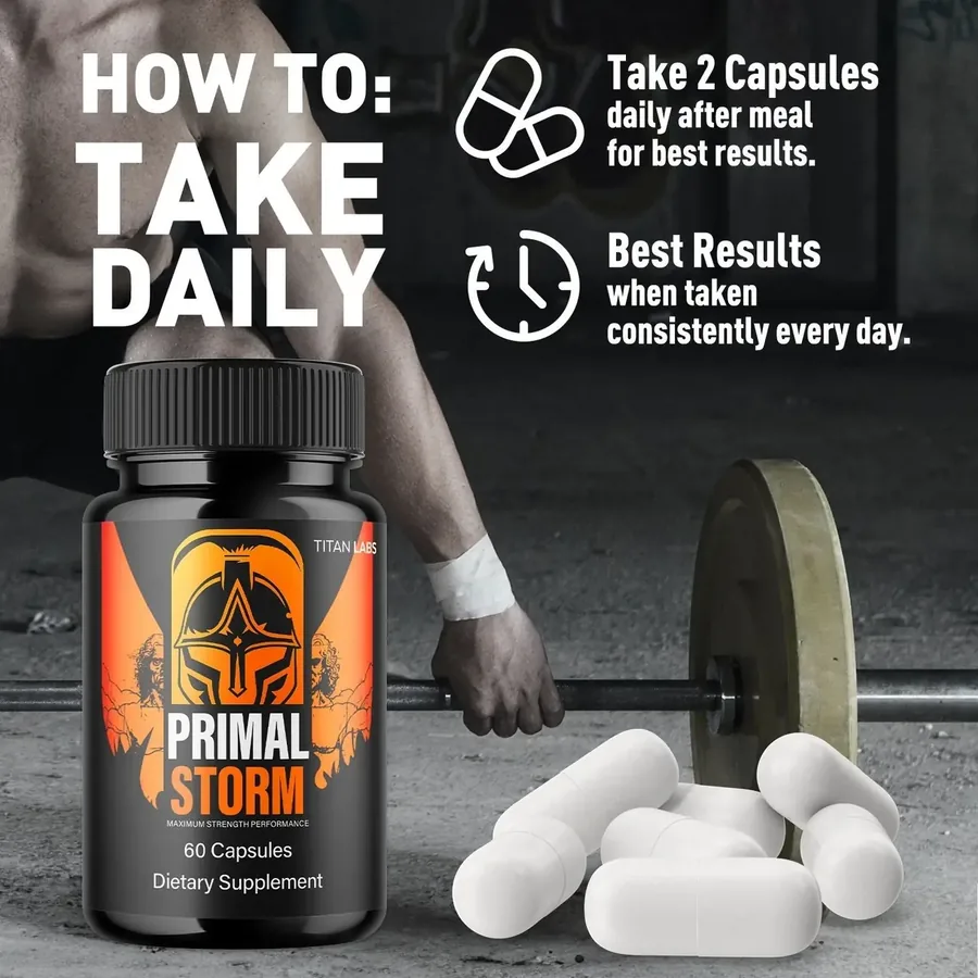 How to take Primal Storm: 2 capsules daily, best results when taken consistently every day